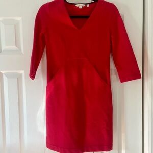 Boden Vibrant Pink Long Sleeve Dress